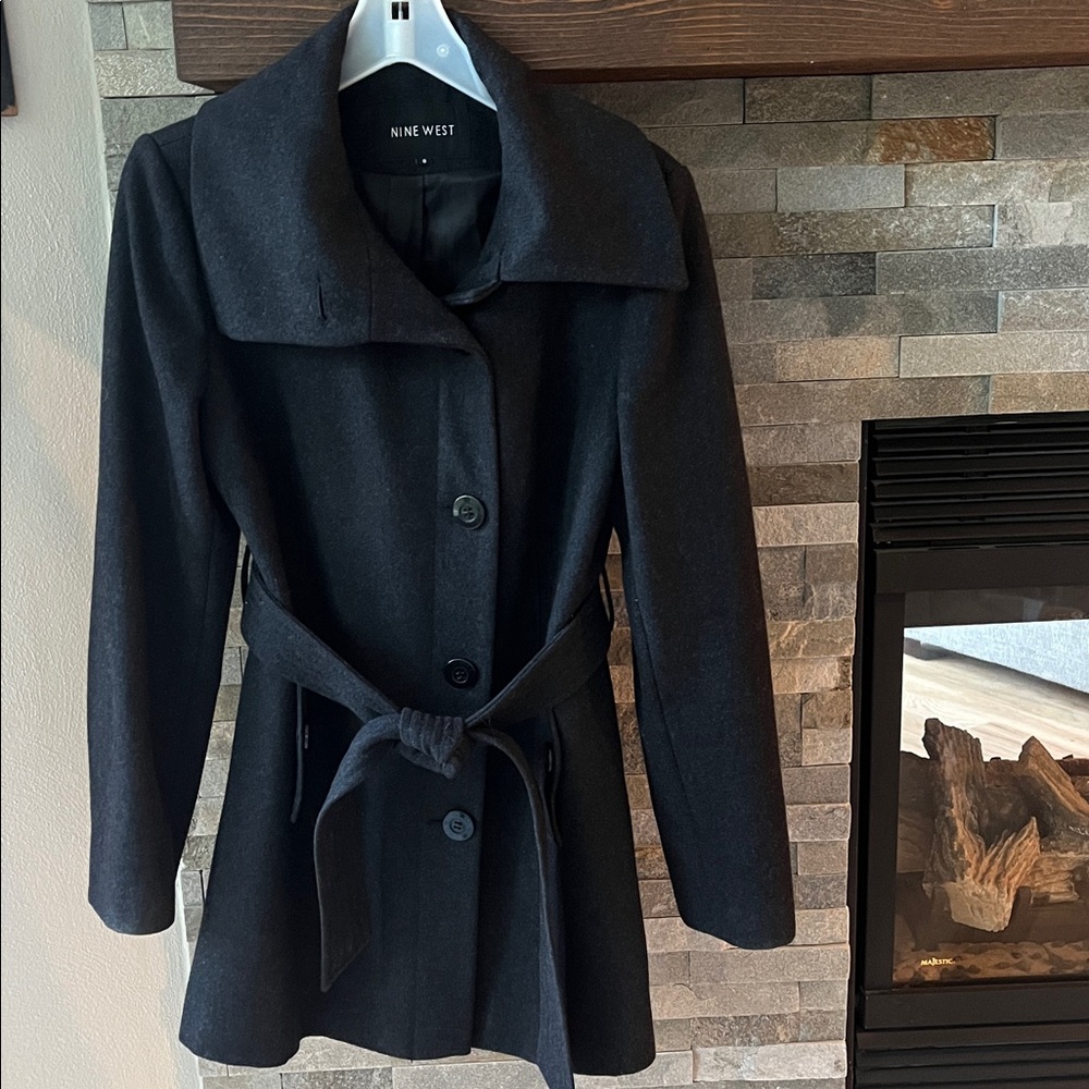 Nine West Charcoal Belted Jacket